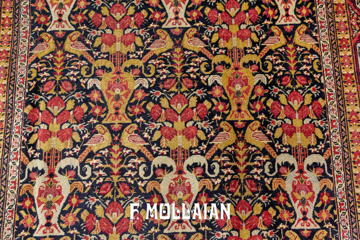 Kalle-size Signed (Reza Kermani) All-over Kerman Ravar Antique Persian Carpet n°:341159